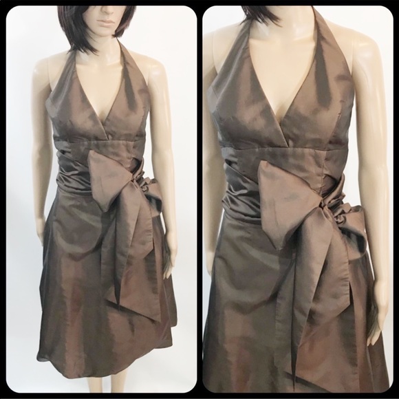 BARI JAY Halter Formal brown Dress - Picture 2 of 8
